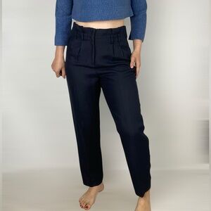 MILLY High Waisted Tapered Navy Pants Business‎ Formal Party